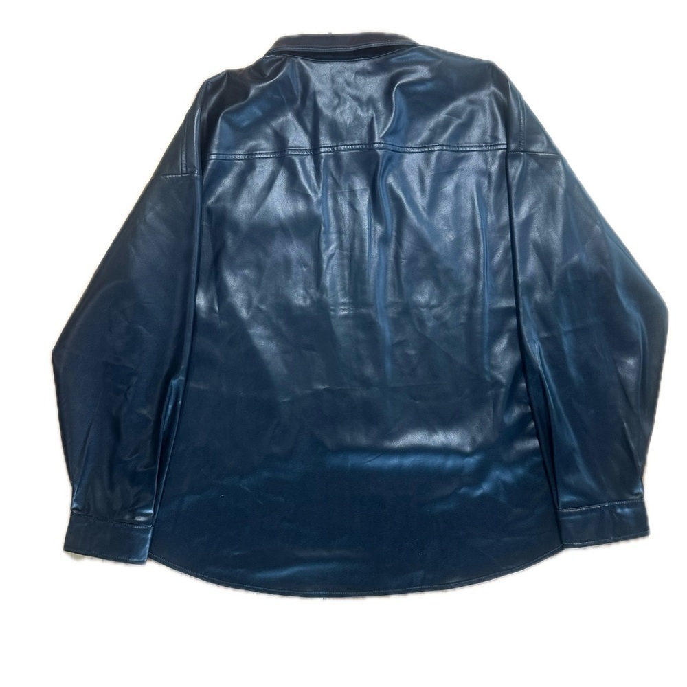 DKNY Jeans Women's Zip-Front Faux-Leather Long-Sleeve Shirt - Picture 7 of 12